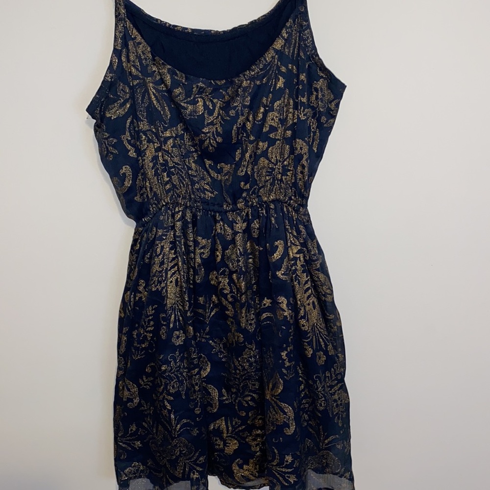 Abercrombie & Fitch Navy and Gold Long Tank - Picture 7 of 9